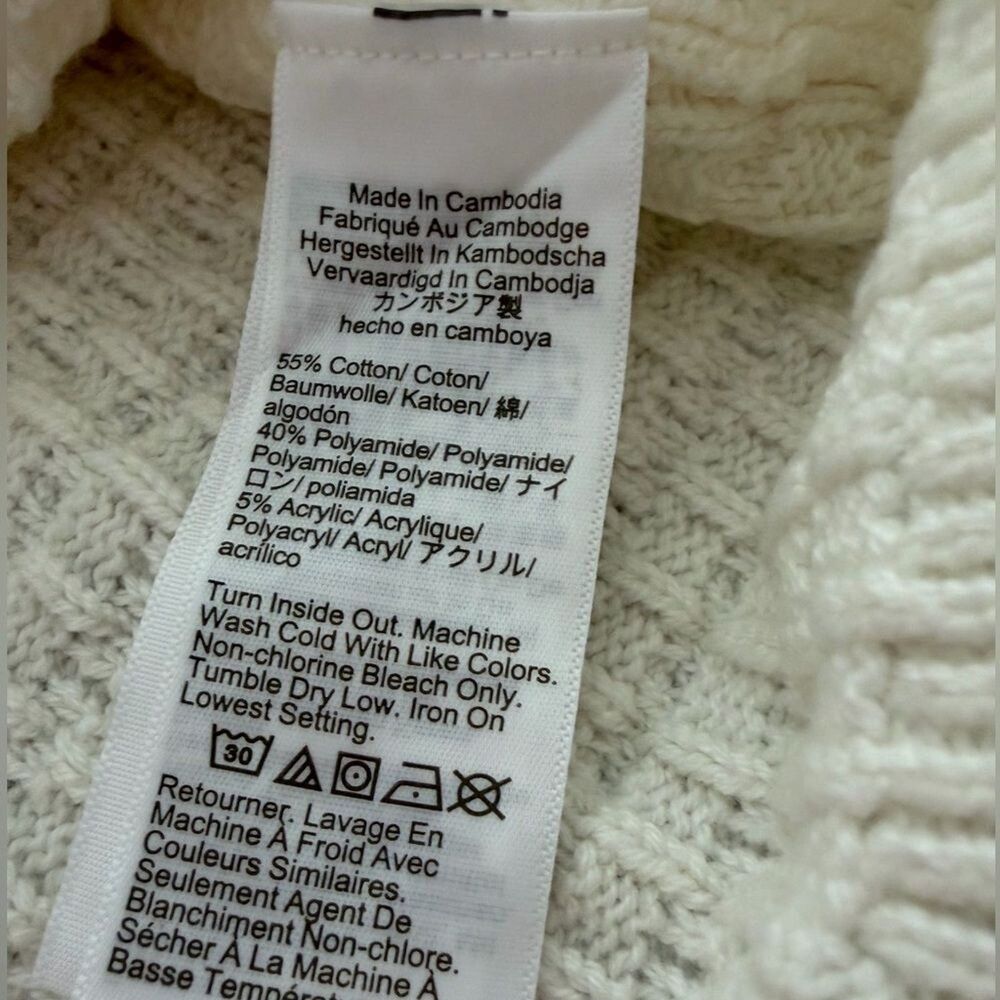J.Crew Factory Textured Cardigan Sweater Ivory Size Medium NEW - Picture 8 of 9